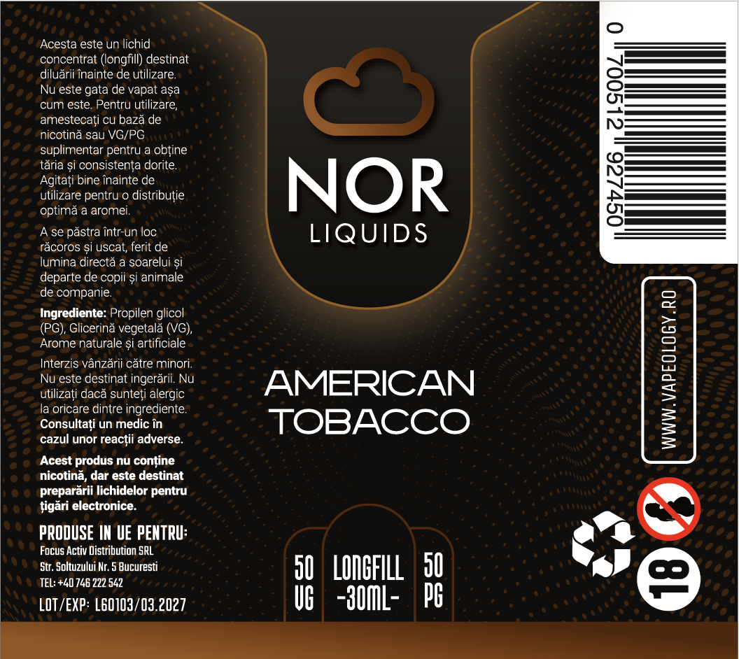 Asset 10@4x NOR - American Tobacco 30ml - imagine 1